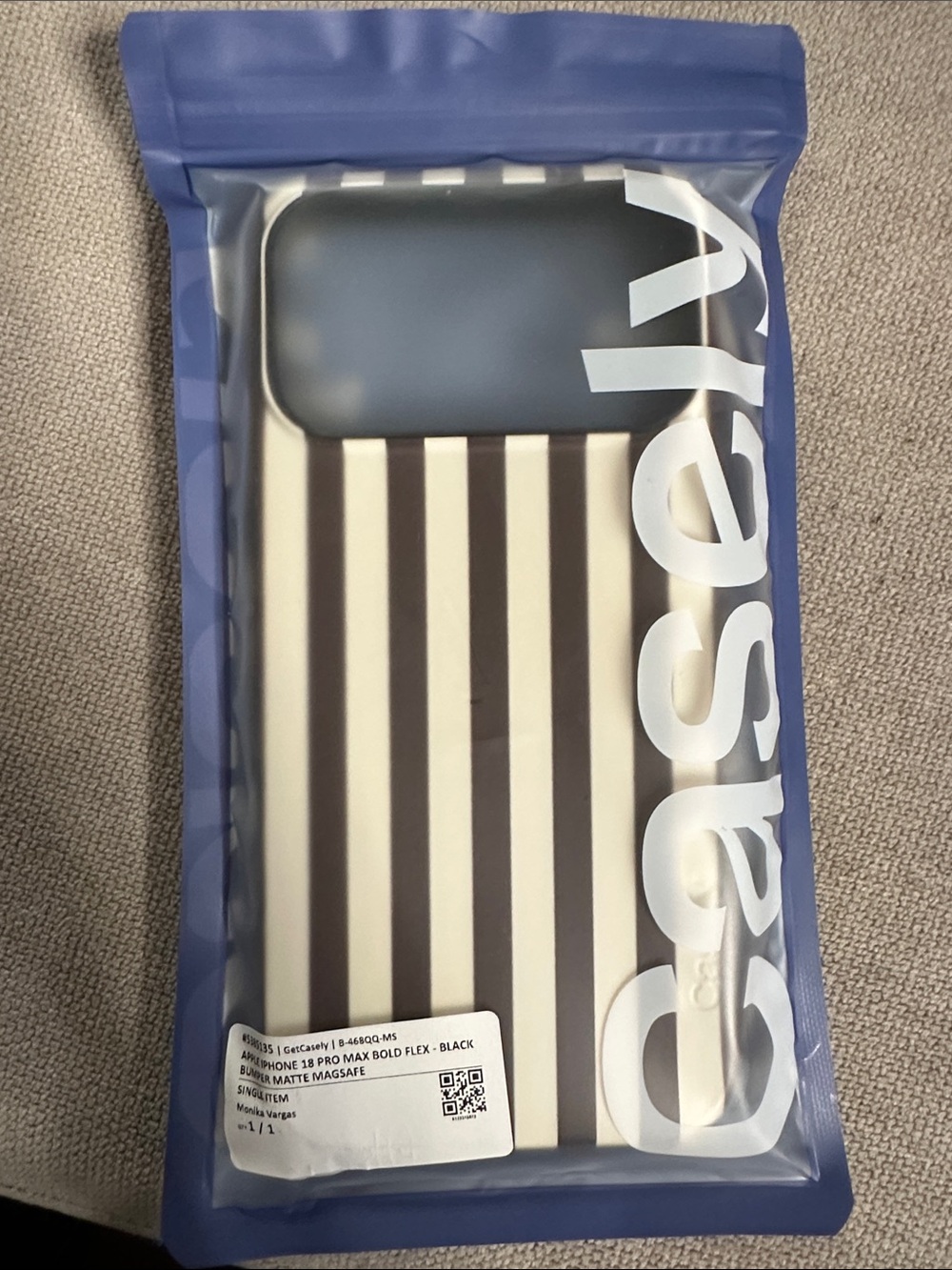 Casely iPhone 18 Pro Max Brown Striped Case